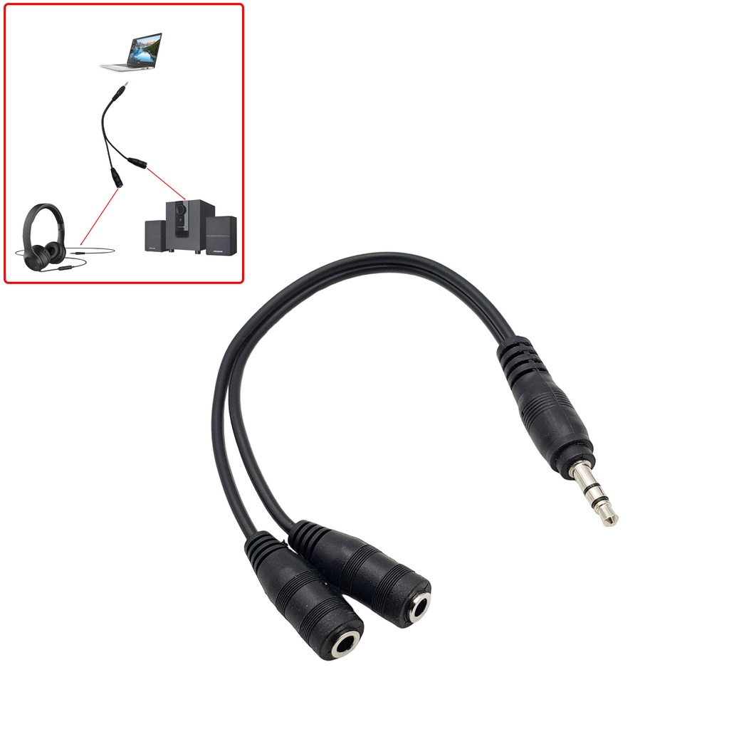 Cáp chia cổng jack 3.5mm ra loa và tai nghe