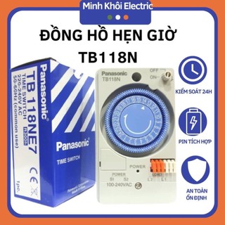 Công tắc đồng hồ hẹn giờ tb118n, timer 24h, rơ le thời gian thực, rơ le 24h