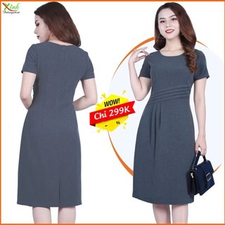 Đầm Suông Xếp Ly Siêu Thon Gọn Cho Nàng Công Sở DL501