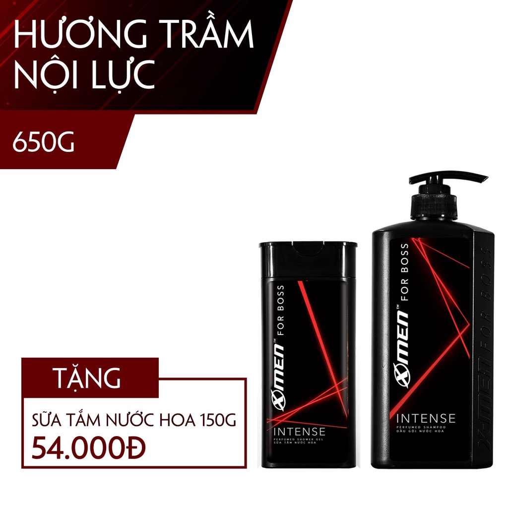 dầu gội đầu nước hoa xmen for boss chai 650g( tặng thêm 150g trong cha