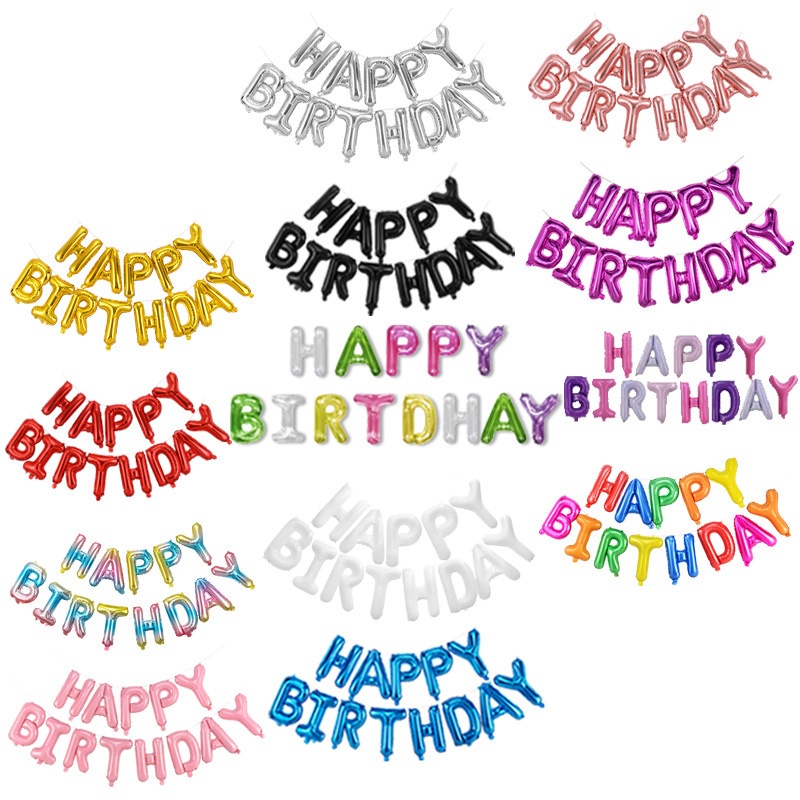 Bộ bóng bay chữ Happy Birthday trang trí sinh nhật, phụ kiện sinh nhật