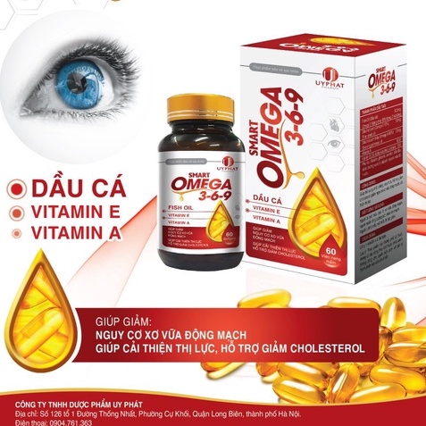 Omega 3, Omega 369 Uy Phat Pharma, Viên uống bổ mắt giúp cải thiện thị lực