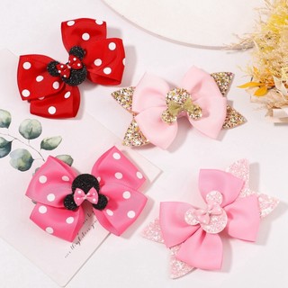 Kẹp tóc nơ họa tiết Mickey đáng yêu cho bé gái