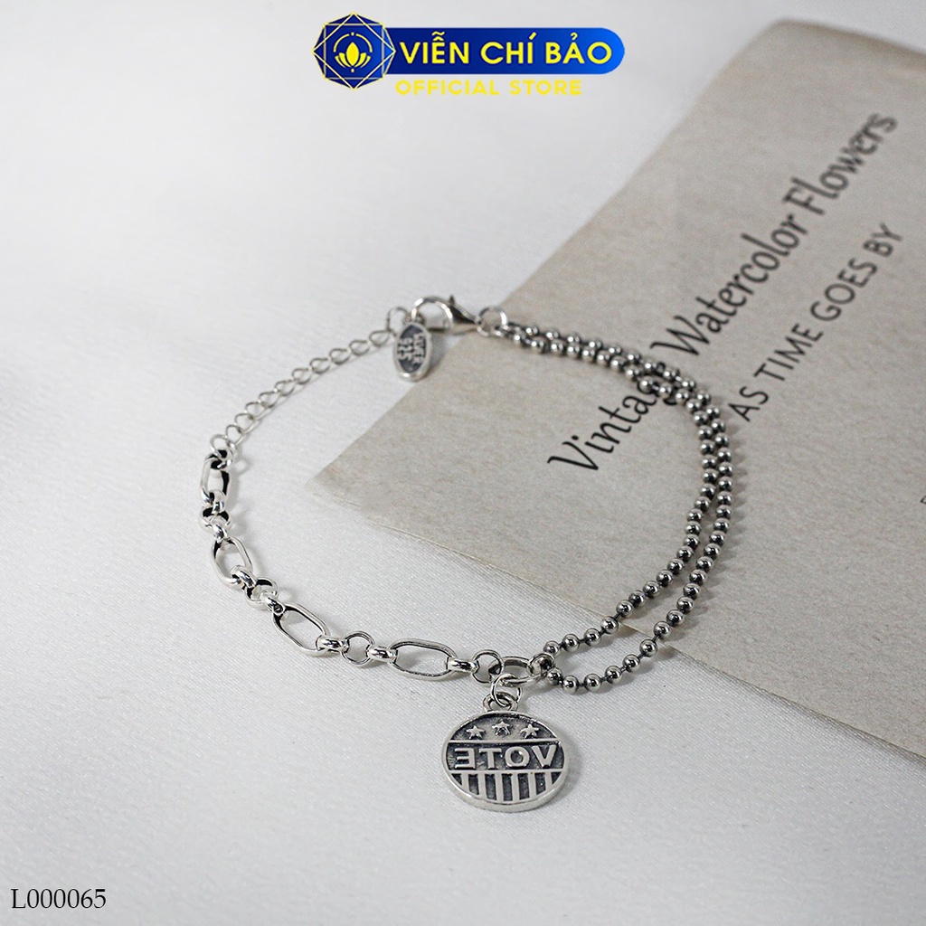 Lắc tay bạc nữ xích charm VOTE chất liệu bạc Thái 925 thời trang phụ kiện trang sức Viễn Chí Bảo L000065