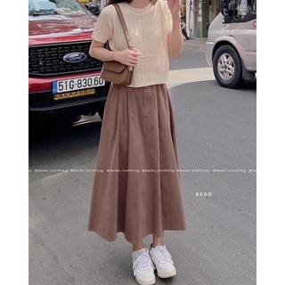 CHÂN VÁY JEAN MỀM XOÈ DÀI