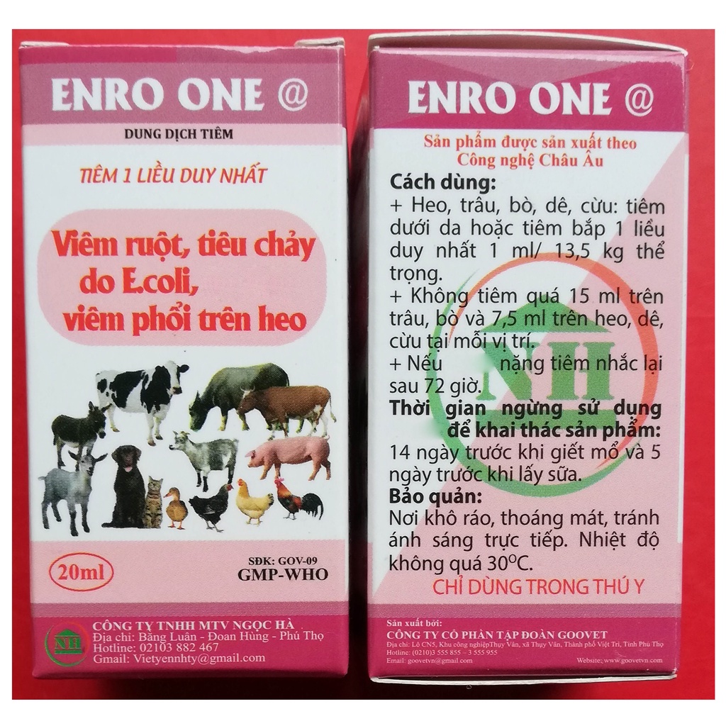 1 lọ ENRO ONE 20ml Chuyên dùng cho cho gia súc, gia cầm, chó mèo Trâu, bò, lợn, dê, cừu, ngựa