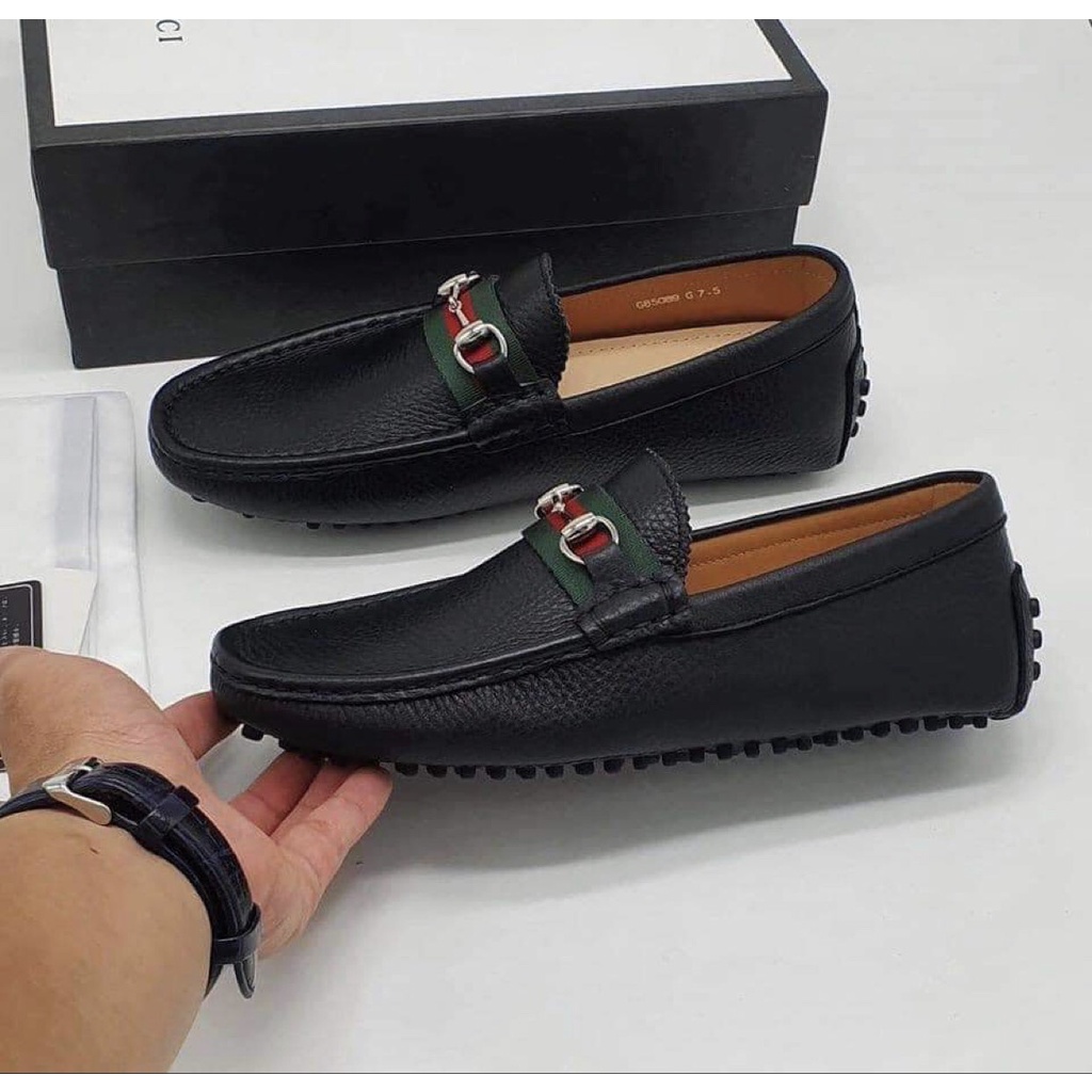Giày Da Lười GC - Giày Lười Nam GC Da Mềm Đai Vải, Trẻ Trung Full Box