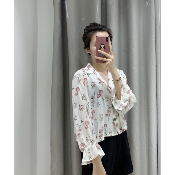 Áo somi hoa croptop siu xinh