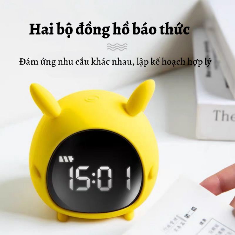 Đồng hồ báo thức cute để bàn bluetooth kết nối với điện thoại bảo hành 6 tháng 1 đổi 1