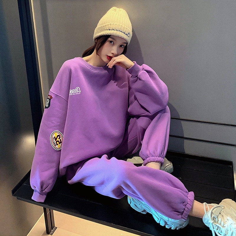 [HTSHOP]-Bộ đồ thể thao nữ mùa thu 2022 phong cách đường phố HQ dáng rộng