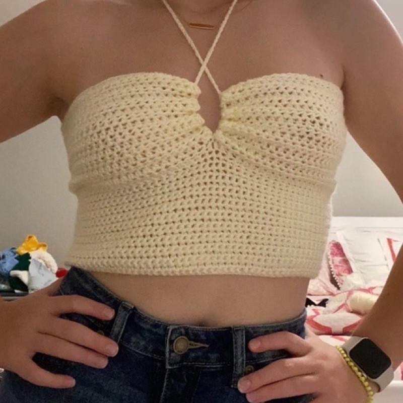 Áo ống len handmade basic