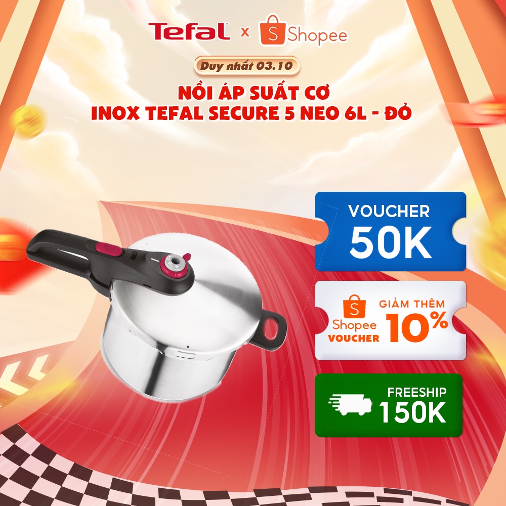 Nồi áp suất cơ inox Tefal Secure 5 Neo 6L