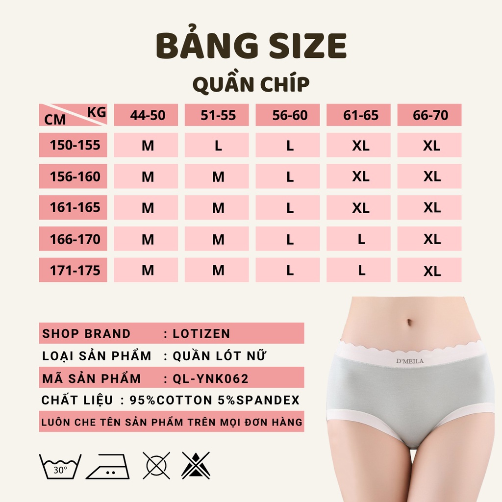 Quần lót nữ cotton viền ren mềm mại,thoáng khí 108