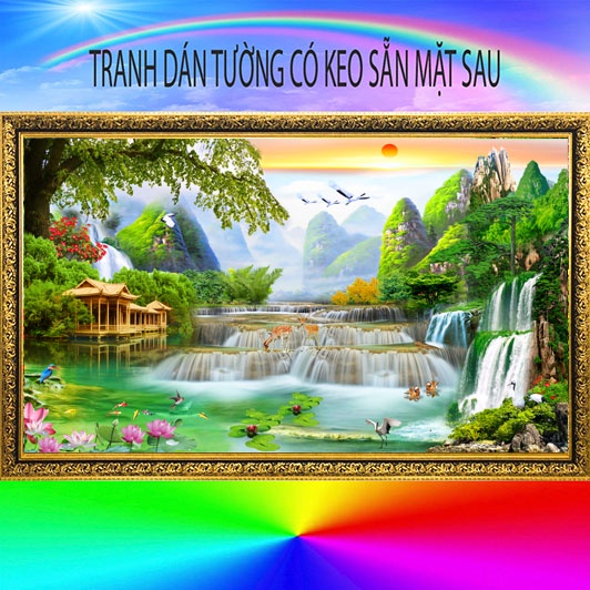 TRANH DÁN TƯỜNG 3D-PHỎNG CẢNH-NON NƯỚC HƯU TÌNH