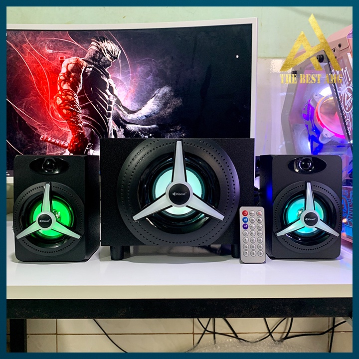 Loa Máy Tính Để Bàn Có Bluetooth LED RGB 2.1 Kisonli TM-7000A Loa Vi Tính Nghe Nhạc Laptop Pc Gaming Có Dây