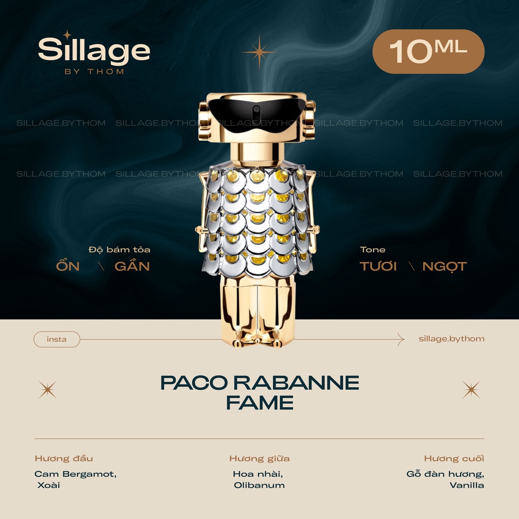 P A C O R A B A N N E FAME EDP | Mẫu thử nước hoa nữ