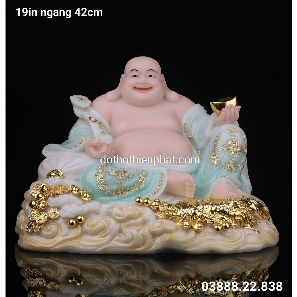 Tượng phật di lặc đá 19in ngang 42cm mẫu mới hàng cao cấp