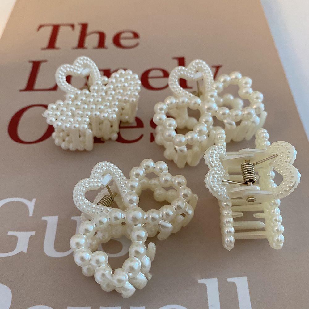 Kẹp Tóc Hình Nơ Họa Tiết Trái Tim Lấp Lánh Phong Cách Tối Giản Hàn Quốc