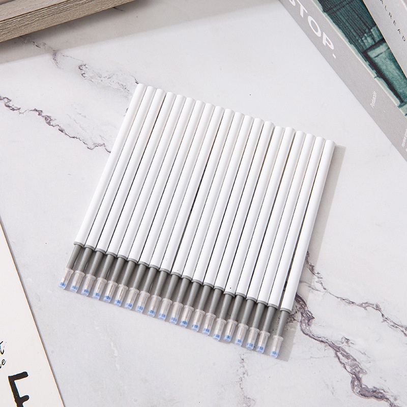 Ruột bút bi gel vỏ trắng ngòi 0,5mm Béo shop dài 11cm mực đen dùng thay vào bút gel bấm lò xo RB01