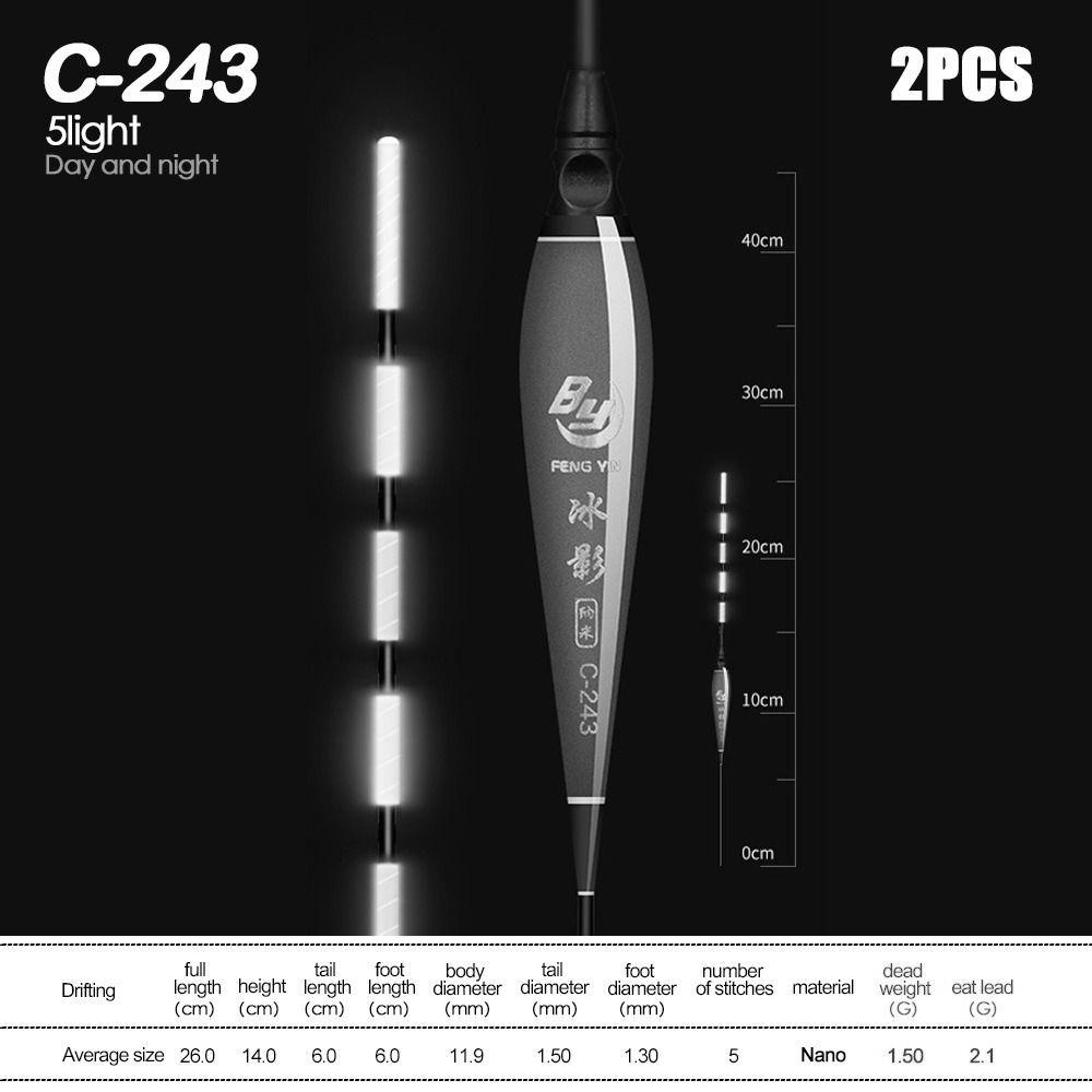 LANSEL 2 Phao Câu Cá Có Đèn LED Thay Đổi Màu Sắc