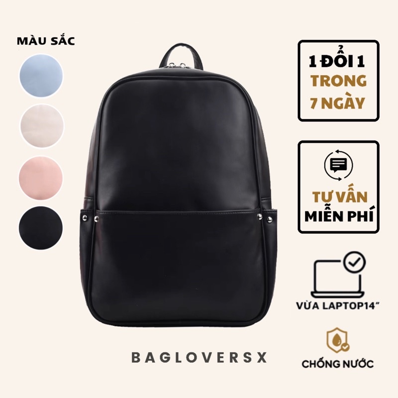 BALO DA NỮ CHỐNG NƯỚC / ĐỨNG FORM / VỪA LAPTOP 14” - KOREA BACKPACK VER2