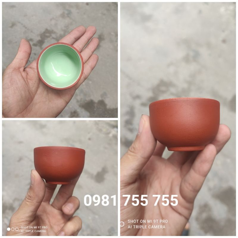 Chén Lòng Xanh đất nung Bát Tràng_Chén uống trà