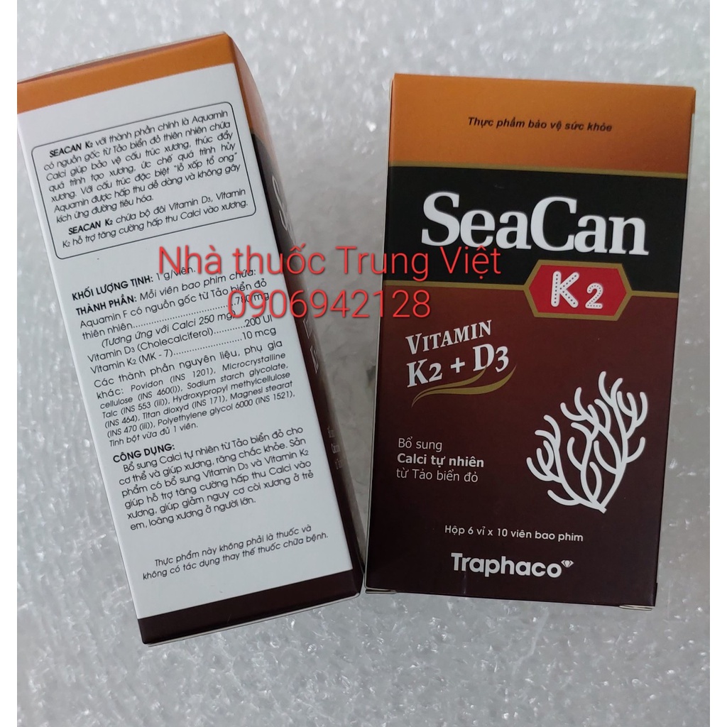 Viên uống bổ sung Canxi Seacan Traphaco - Hộp 60 viên