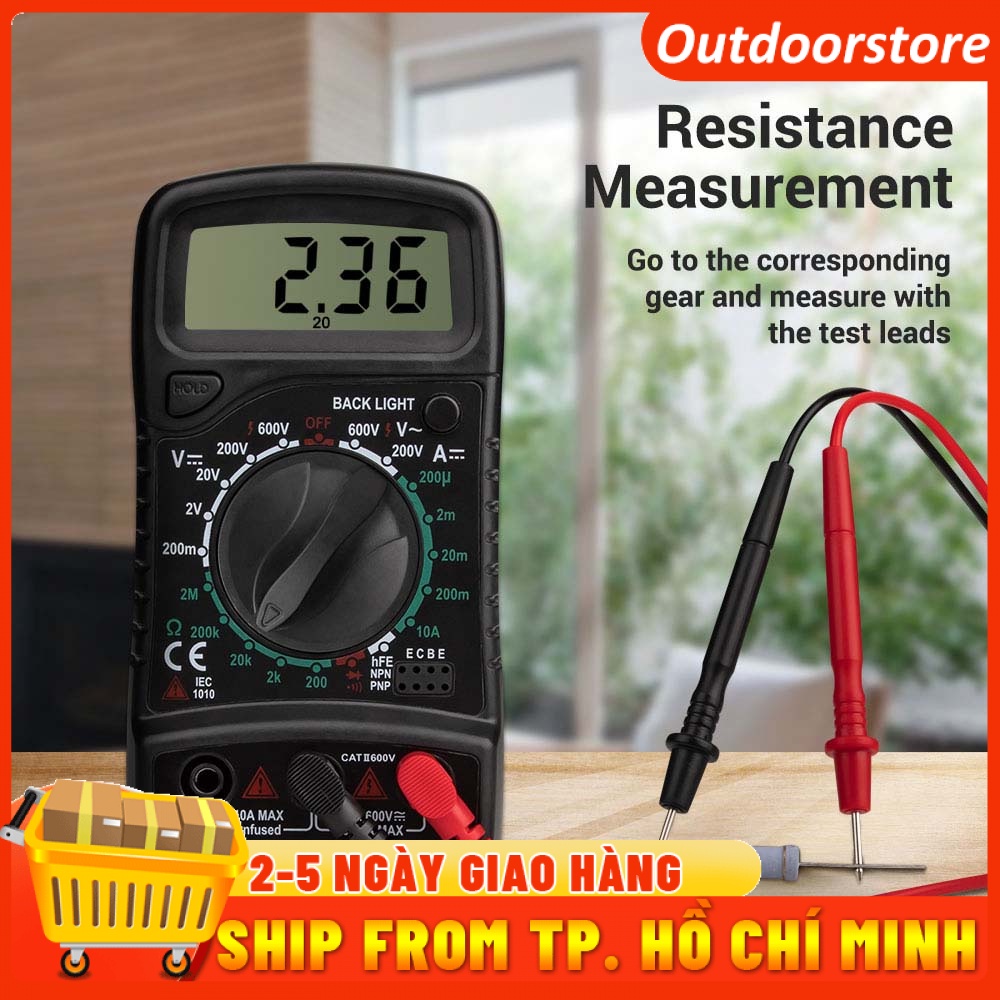 XL830L Đồng hồ vạn năng kỹ thuật số AC / DC Ampe kế đo Volt Ohm Đồng hồ đo vạn năng với cặp nhiệt điện LCD Đèn nền di độ
