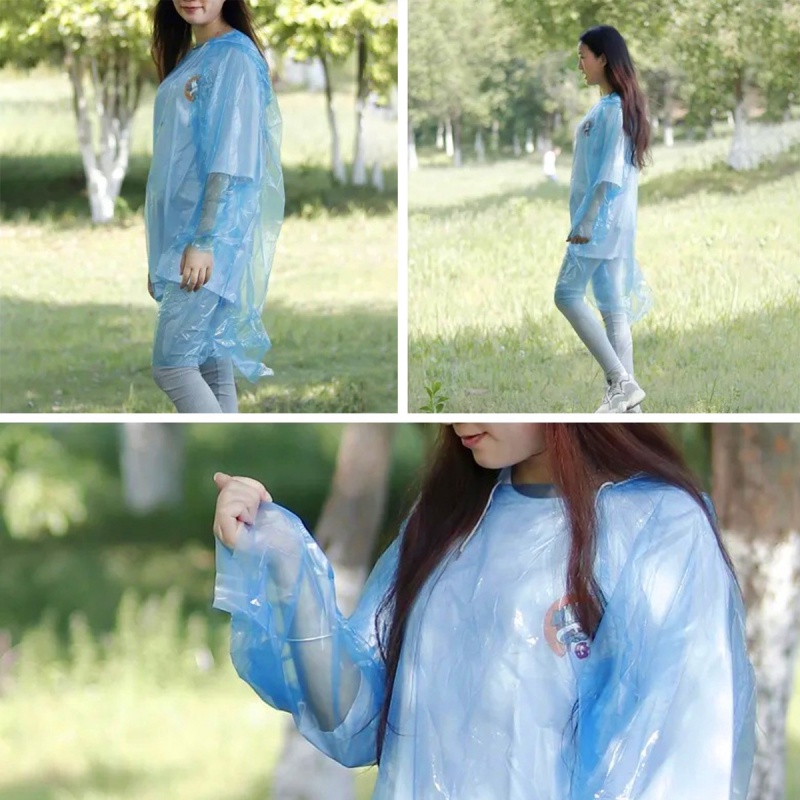 Áo mưa HDOORLINK dày dặn có mũ trùm dùng một lần chống thấm nước dùng đi câu cá/ leo núi/ du lịch ngoài trời cho nam nữ