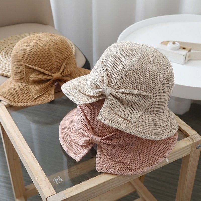 Nón Tai Bèo Vành Rộng Phối Lưới Mỏng Thoáng Khí Thời Trang Mùa Hè Dành Cho Bé Gái