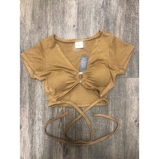 áo croptop thắt dây eo 46-75 kgs bigsize ( có mút ngực )