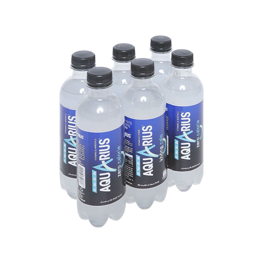 LỐC 6 CHAI NƯỚC UỐNG VẬN ĐỘNG THỂ THAO AQUARIUS ZERO 390ml[New date]