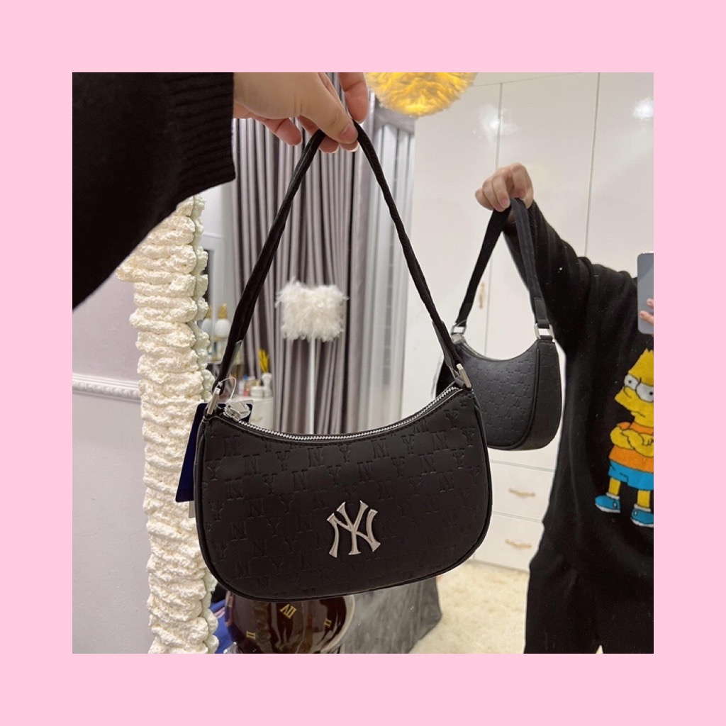 Túi Kẹp Nách Da In Chìm MLB NY Full Tag Code -Túi xách M.L.B thời trang 2022