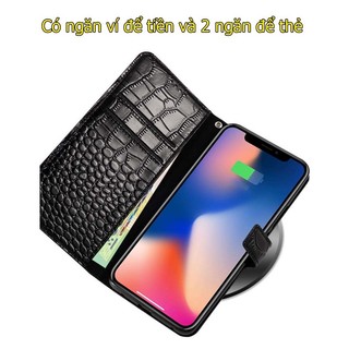 Bao da iPhone 14 pro max da thật vân cá sấu sang trọng