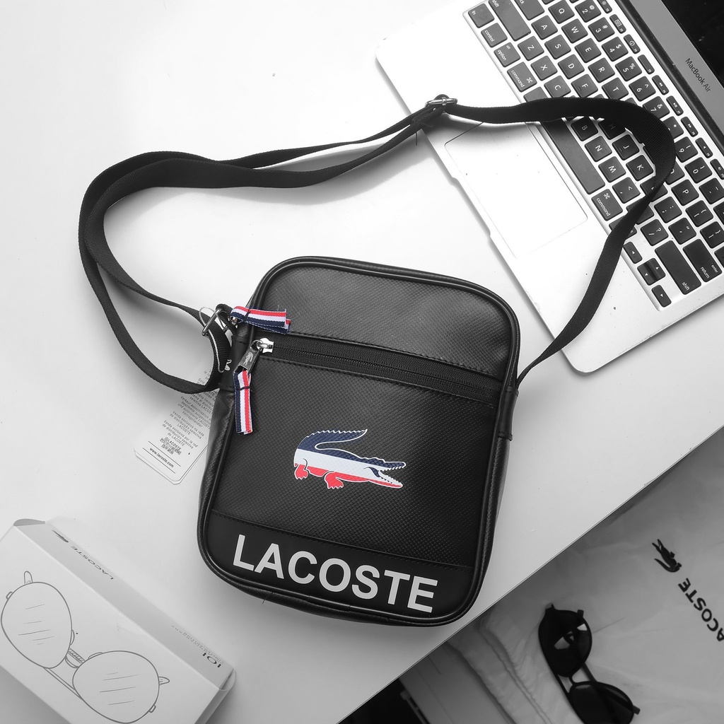 Túi đeo chéo Lacoste Túi xách LC Bảo Hành Trọn Đời Khóa Kéo Đường May, chống nước, chống thấm, giặt được bằng tay và máy