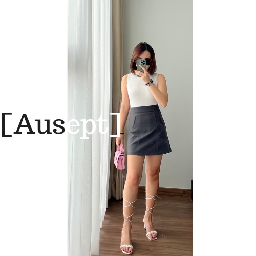 Final sale (NY 180k)- Chân váy chữ A Basic by Ausept màu đen, ghi, kẻ