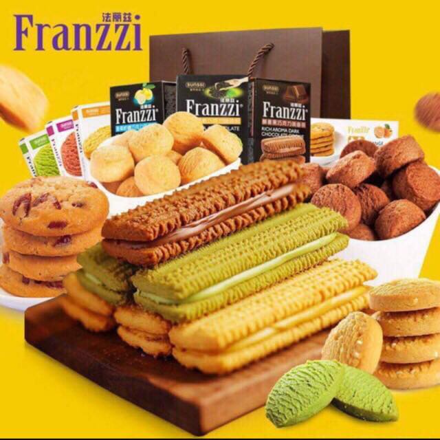 Bánh Quy Franzzi Socola Vị Phô Mai/Trà Xanh/Sữa Chua/Chanh Vani Hộp 115G