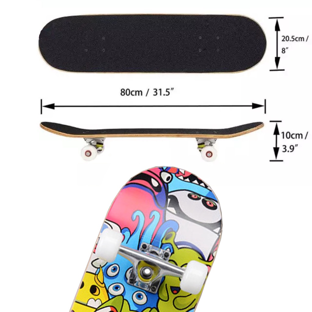 Ván trượt người lớn newbie cho người mới tập chơi, kích thước 20x80x10 cm