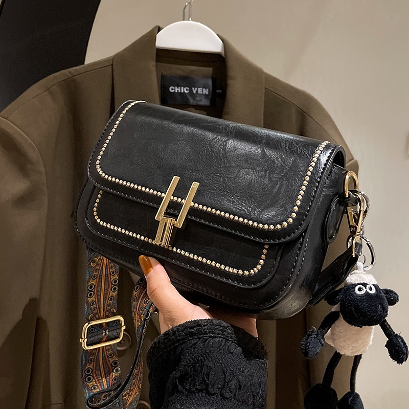 IELGY Túi Đeo Chéo Hình Vuông Cỡ Nhỏ Dây Đeo Bản Rộng Phong Cách Cổ Điển Thời Trang Cho Nữ