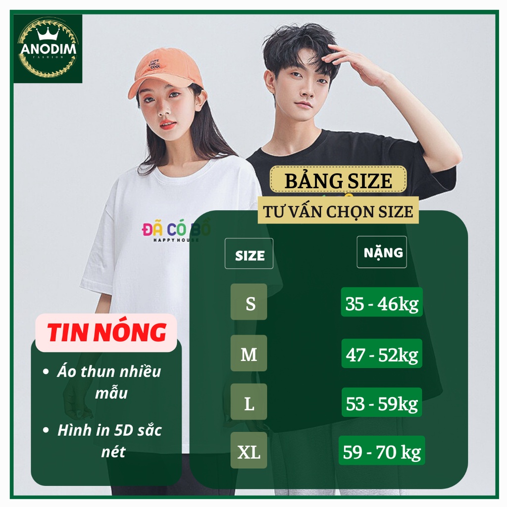 ANODIM _ Áo đôi ĐÃ CÓ BỒ, Áo thun unisex in chữ ĐÃ CÓ BỒ đẽ thương cặp đôi
