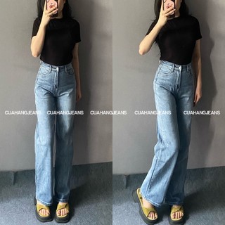 Quần jeans ống suông co giãn