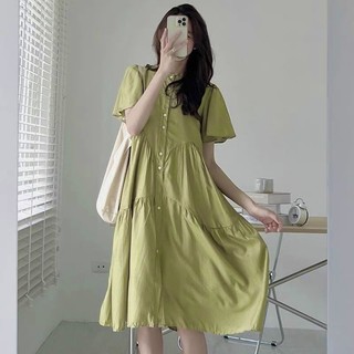 Váy babydoll dáng rộng bà bầu mặc ổn phong cách ulzzang dành cho nữ lahoachoem