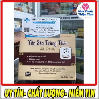 Yến sào trùng thảo Alpha, Thực phẫm ăn ngủ ngon tăng cường sức đề kháng hộp 20 ống