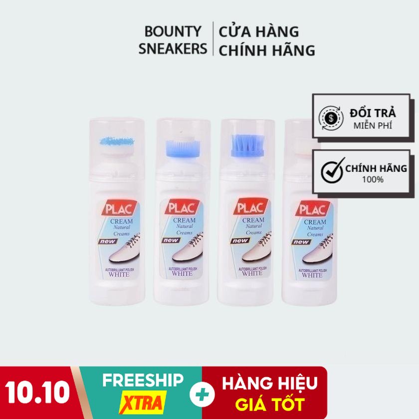 Chai nước lau rửa tẩy trắng vệ sinh giày Plac có đầu cọ - Hàng Chính Hãng - Bounty Sneakers
