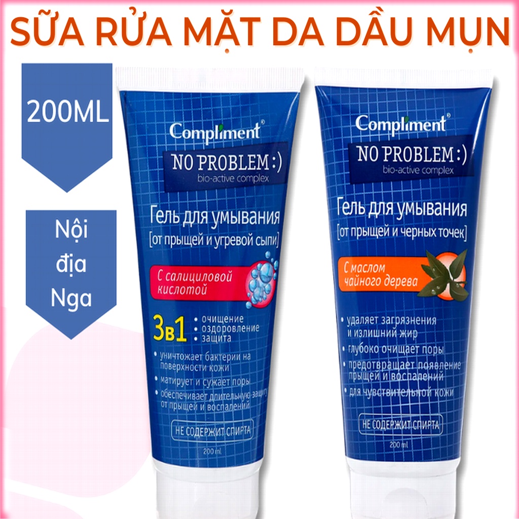 Sữa rửa mặt Compliment No Problem 200ml, giảm nhờn, mụn