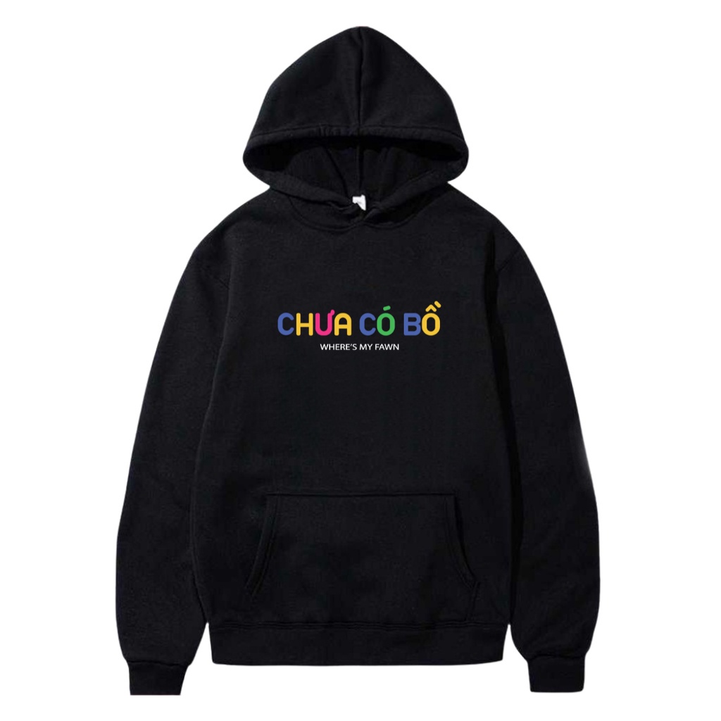Áo nỉ đôi dài tay form rộng , áo cặp nam nữ oversize trẻ trung độc đáo hình in CHƯA CÓ BỒ or ĐÃ CÓ BỒ