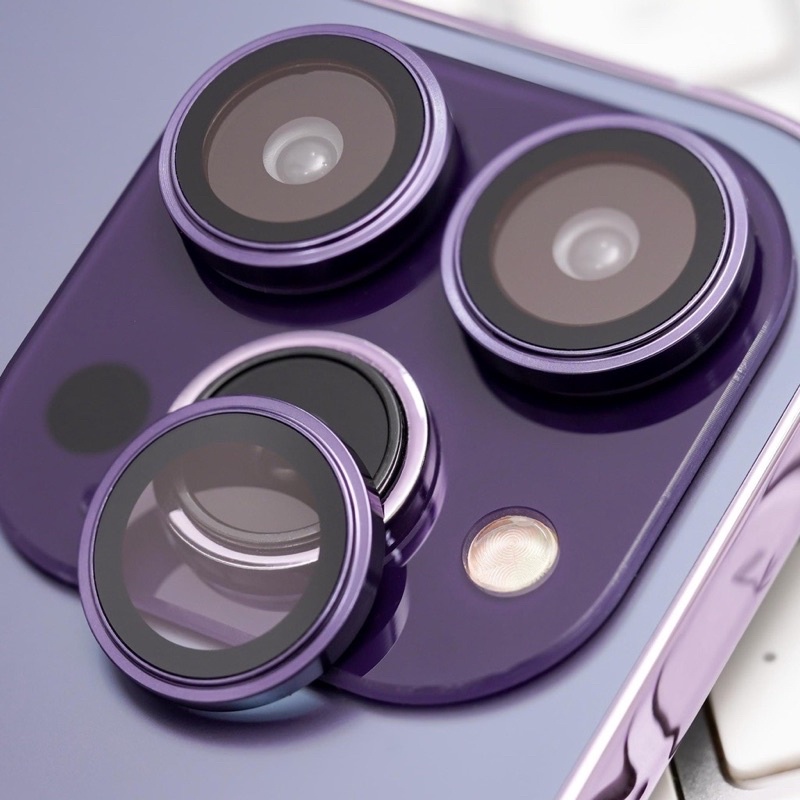 Bộ dán Totu bảo vệ từng mắt camera cho iPhone 15 Pro max, 14 Pro Max, 14 Plus, 14 Pro, 14 vàng nhôm + kính bảo vệ máy