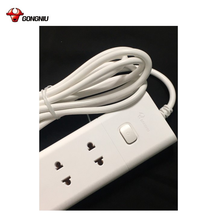 Ổ Cắm Gongniu 4 ổ 1 công tắc 2500W - Trắng - Chính Hãng - V1040CB