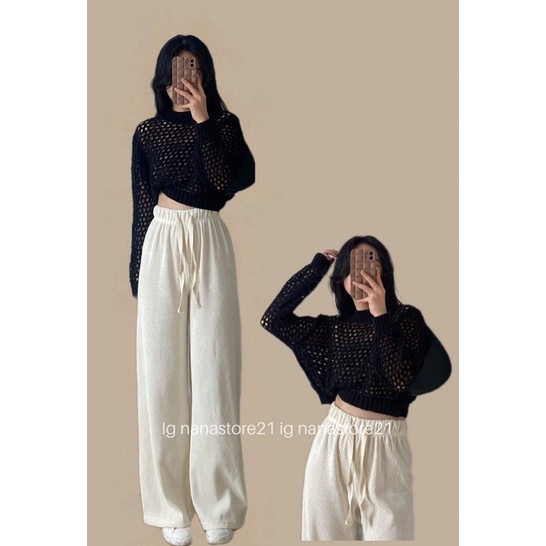 Áo len dài tay móc 4 màu Nana21 Nanastore21