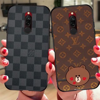 Ốp lưng điện thoại xiaomi redmi 8 thương hiệu LV louis vuit ton in vân da